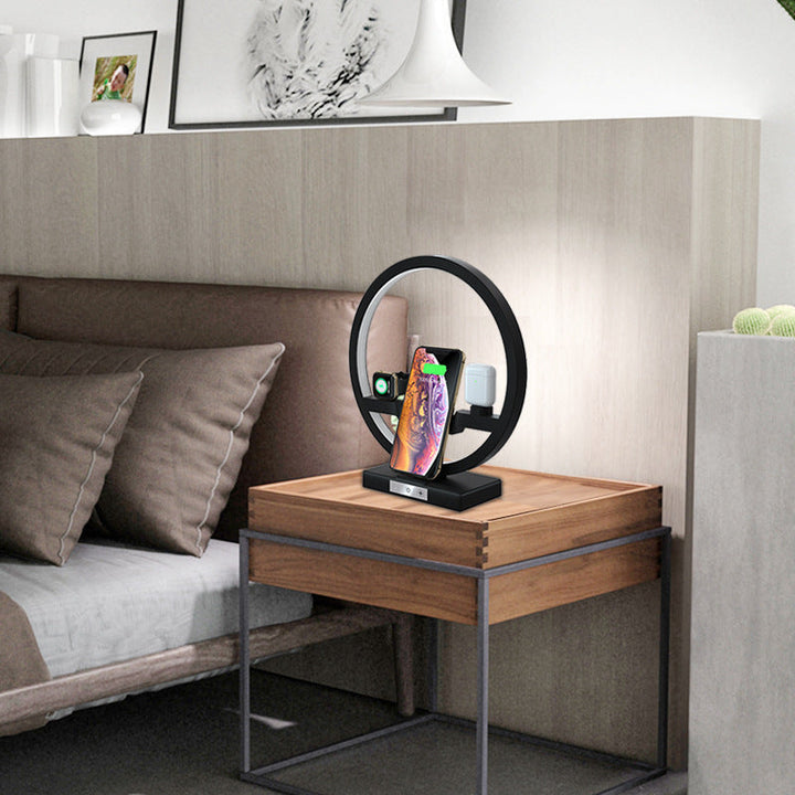 Transform Your Nightstand with the Fast Charging 4 in 1 Bedside Lamp Wireless Charger Bracket